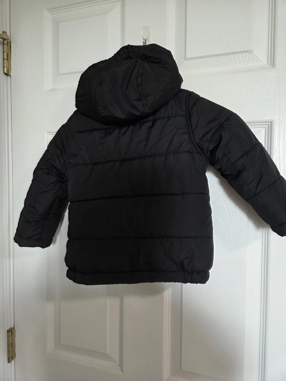 Timberland Kids' Black Puffer Jacket with Orange Lining
